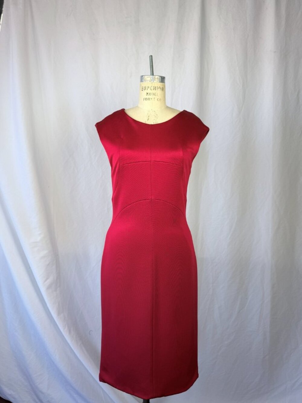 Heike Jarick Red Dress with Dart Detailing Size 10